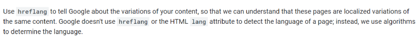 تعریف hreflang از سایت گوگل
